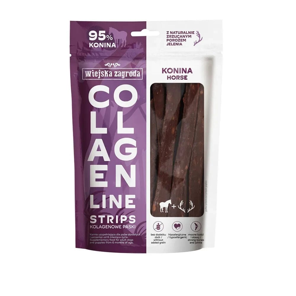 WIEJSKA ZAGRODA Collagen Line Collagen strips Horse dog treat 100g