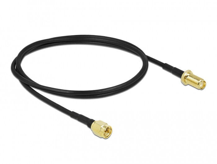 DeLOCK 90447 коаксиальный кабель 0,9 m SMA LMR100 Черный