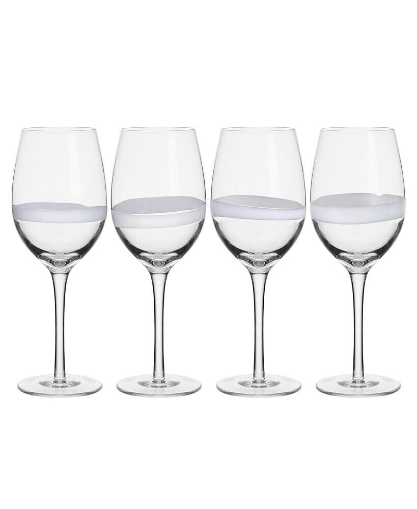 Fitz and Floyd organic Band 14.5-oz White Wine Glasses 4-Piece Set