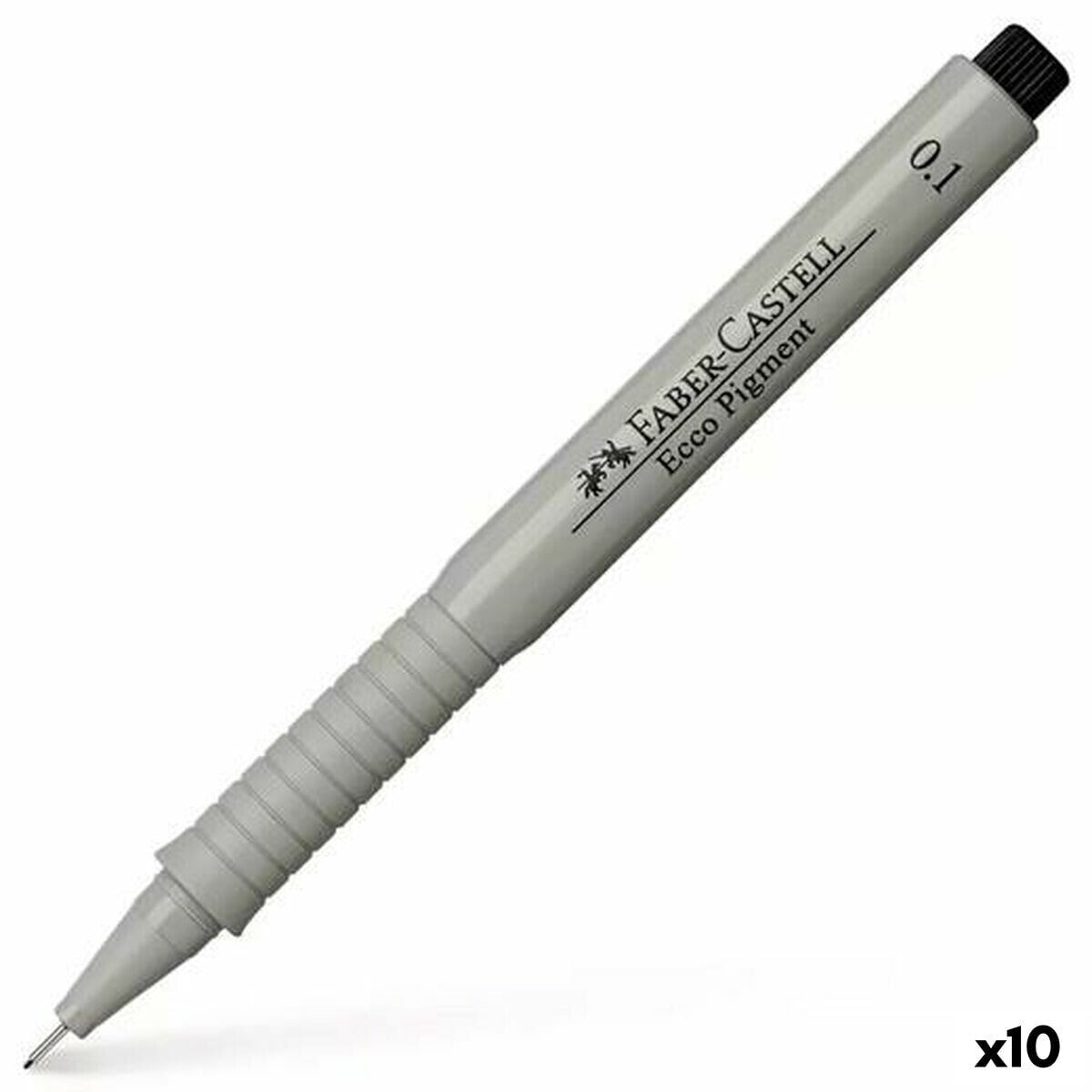 Felt-tip pens Faber-Castell Ecco Pigment 0,1 mm Black (10 Units)