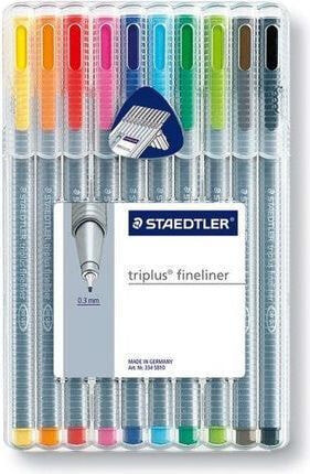 Письменная ручка Staedtler Cienkopis fibrowy TRIPLUS FINELINER, etui 10 kolorów (STA149)