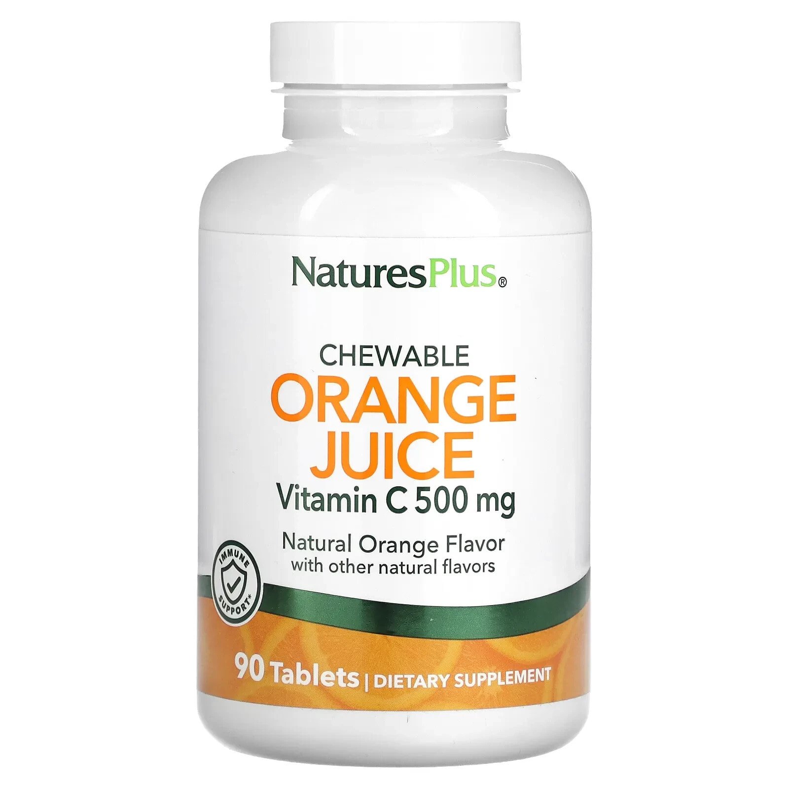 Chewable Orange Juice, Vitamin C, Natural Orange, 1,000 mg, 60 Tablets