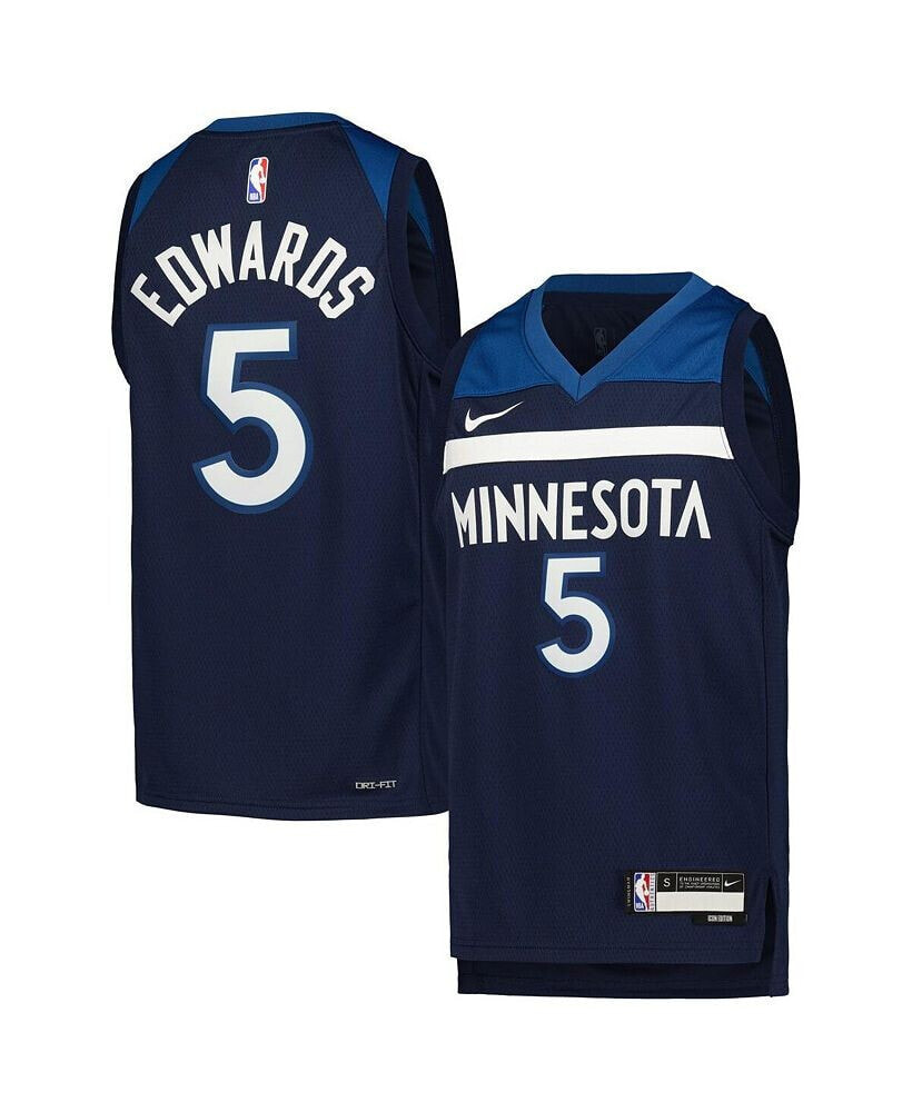 Nike big Boys Anthony Edwards Navy Minnesota Timberwolves Swingman Jersey - Icon Edition