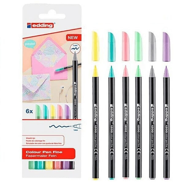 EDDING 6 Pen Set 1200 Pastel Fine Point 1200