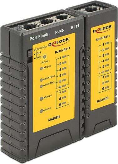 Delock Tester kabli RJ45 / RJ12 + Wyszukiwacz portu (86407)