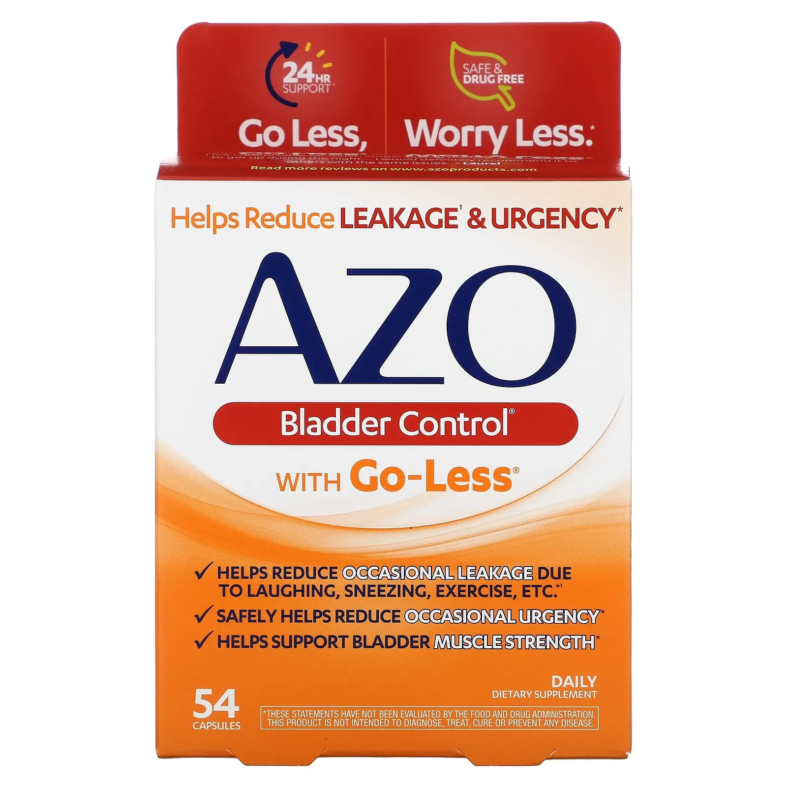 Азо, Bladder Control с Go-Less, 72 капсулы