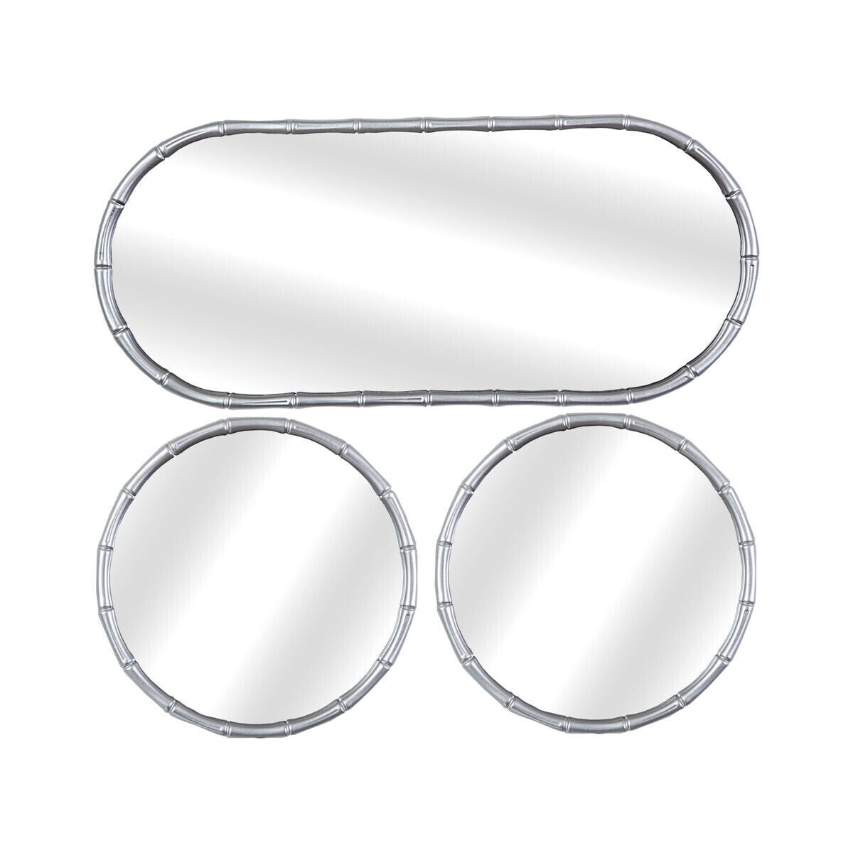 Mirror Set Romimex Silver PVC (3 Pieces)