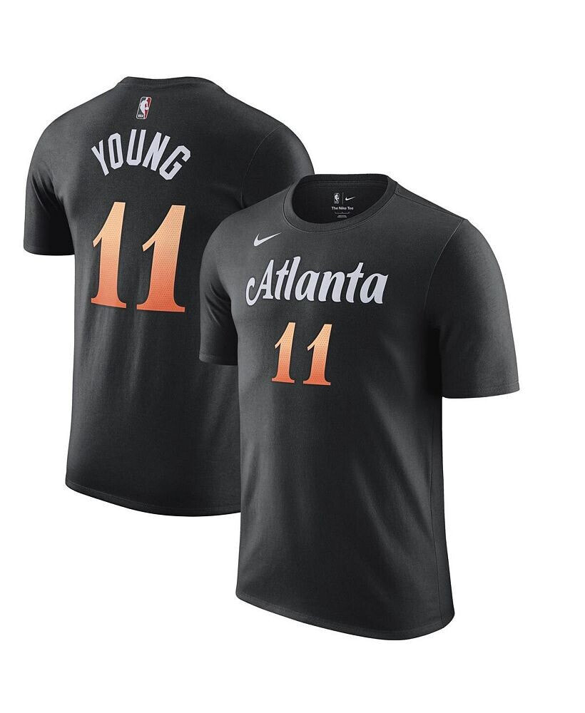 Nike men's Trae Young Black Atlanta Hawks 2022/23 City Edition Name and Number T-shirt