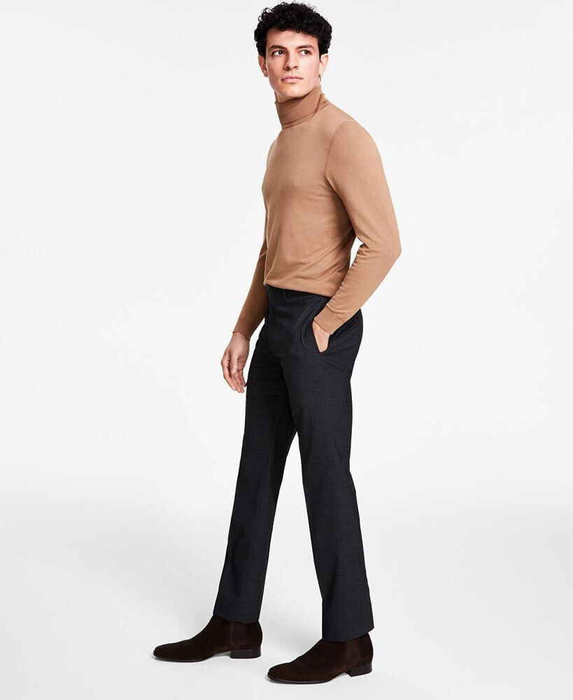 Calvin Klein men's Slim-Fit Glen Plaid Dress Pants