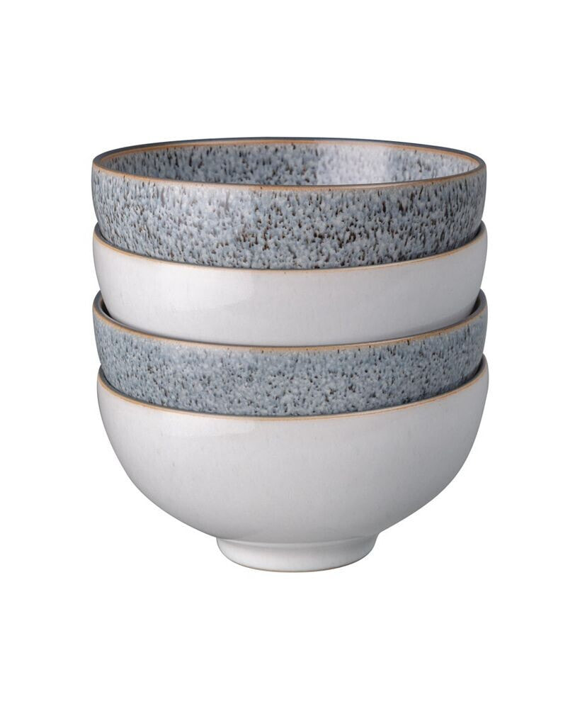 Denby studio Craft Grey/White 4 Piece Rice Bowl Set