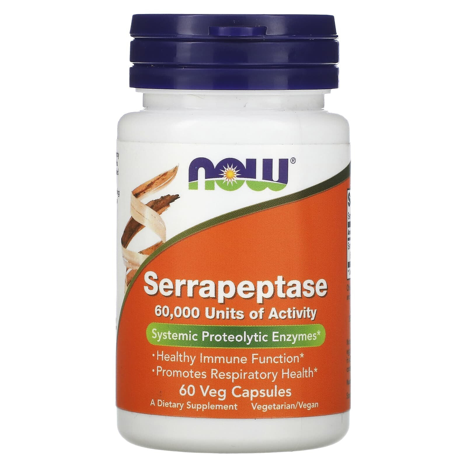 Витамины или БАД для пищеварительной системы NOW Serrapeptase -- 60 Veg Capsules