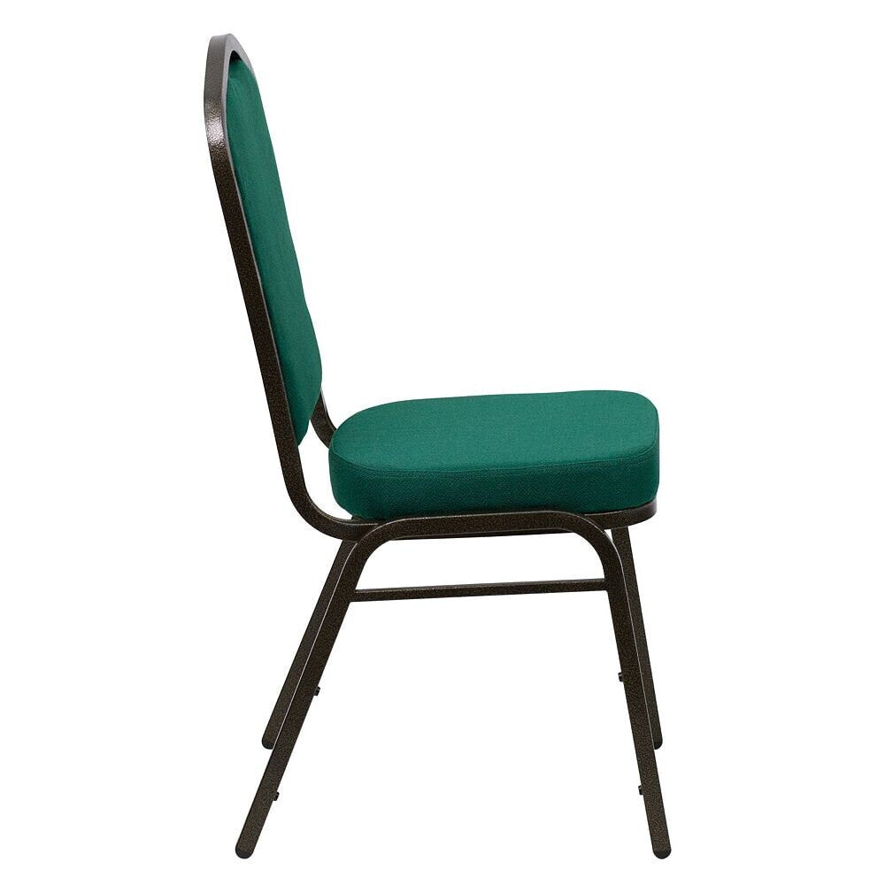 Flash Furniture hercules Series Crown Back Stacking Banquet Chair In Green Fabric - Gold Vein Frame