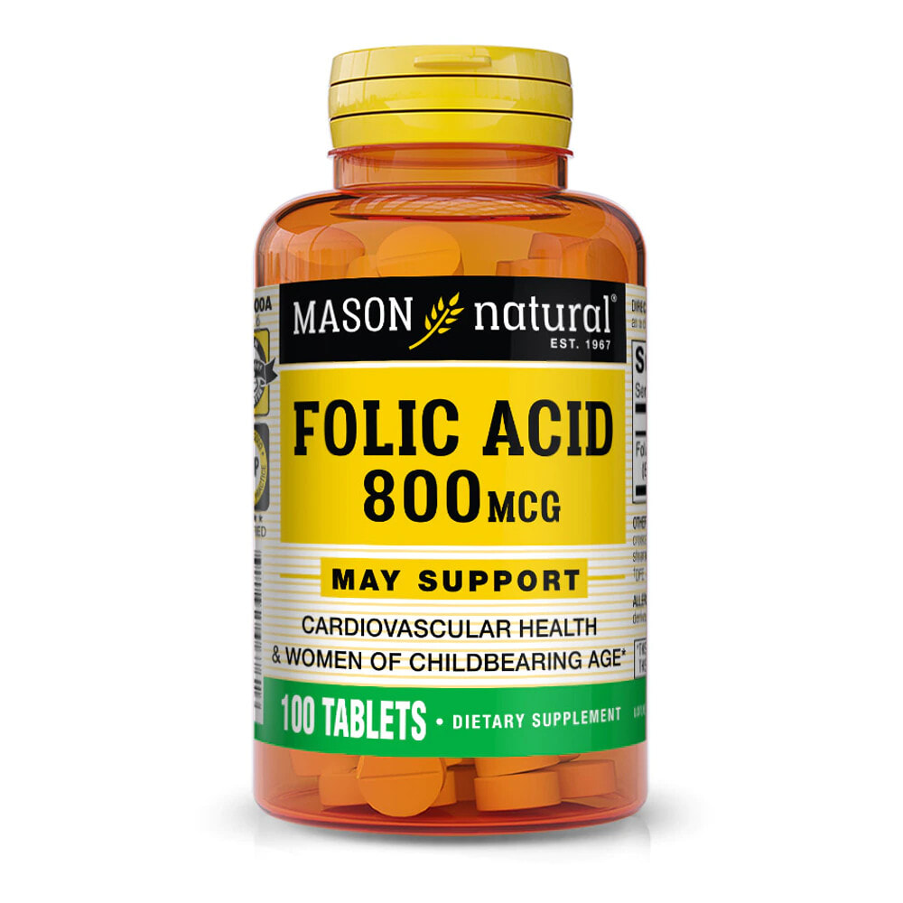 Folic acid 400 MCG добавка. Mason natural фолиевая кислота. Фолиевая кислота 800 мкг.