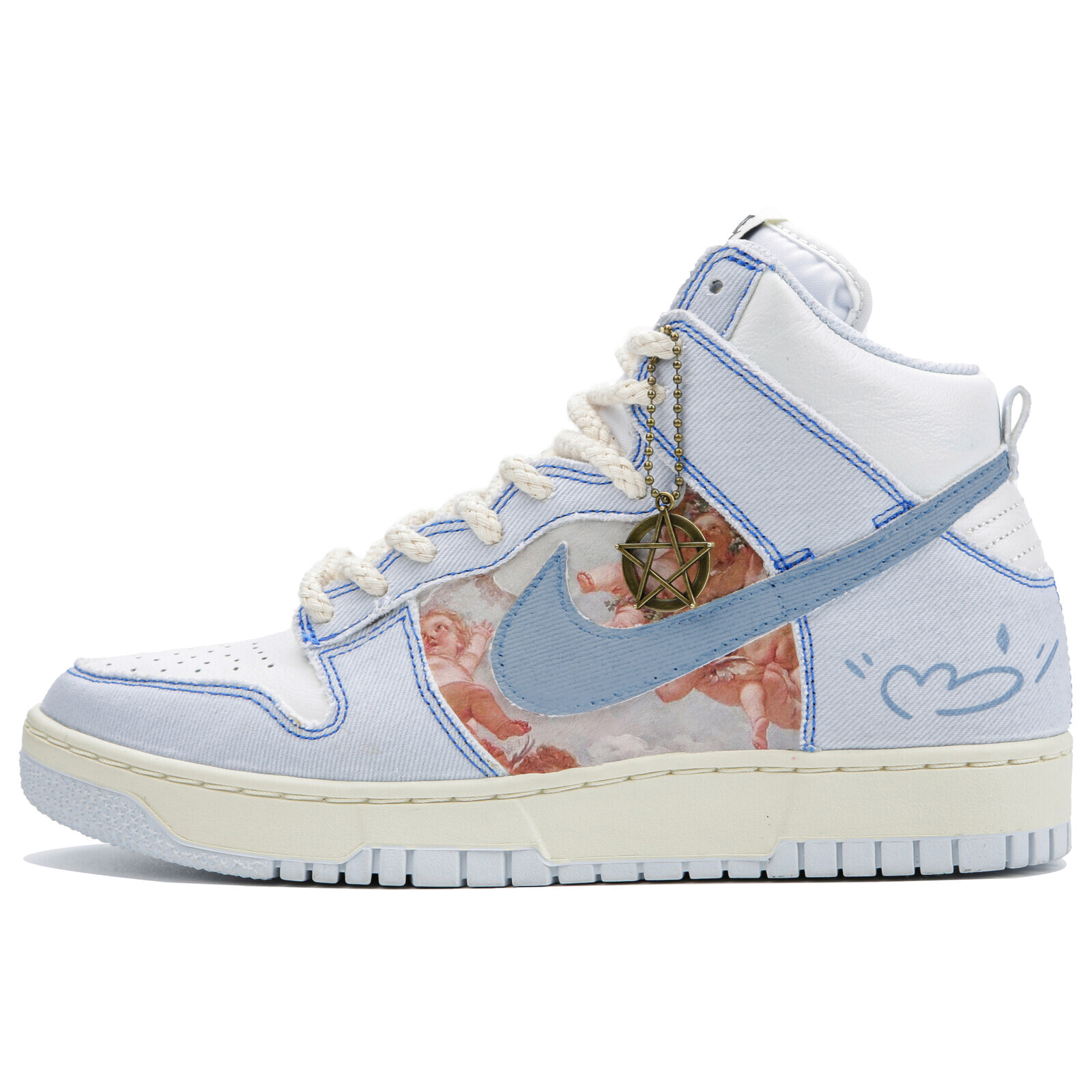 【定制球鞋】 Nike Dunk High 1985 蓝色天使 文艺复兴 油画 板鞋 男女同款 蓝白 / Кроссовки Nike Dunk High DQ8799-101