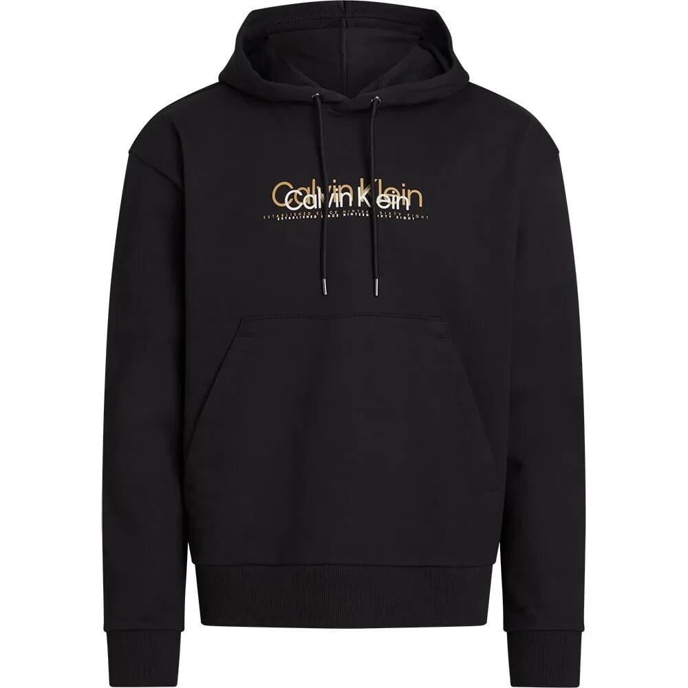 CALVIN KLEIN Double Flock Logo Hoodie