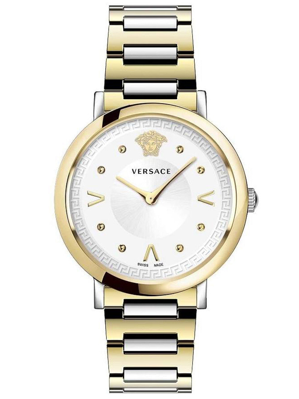 Женские наручные кварцевые часы Versace ремешок из нержавеющей стали.