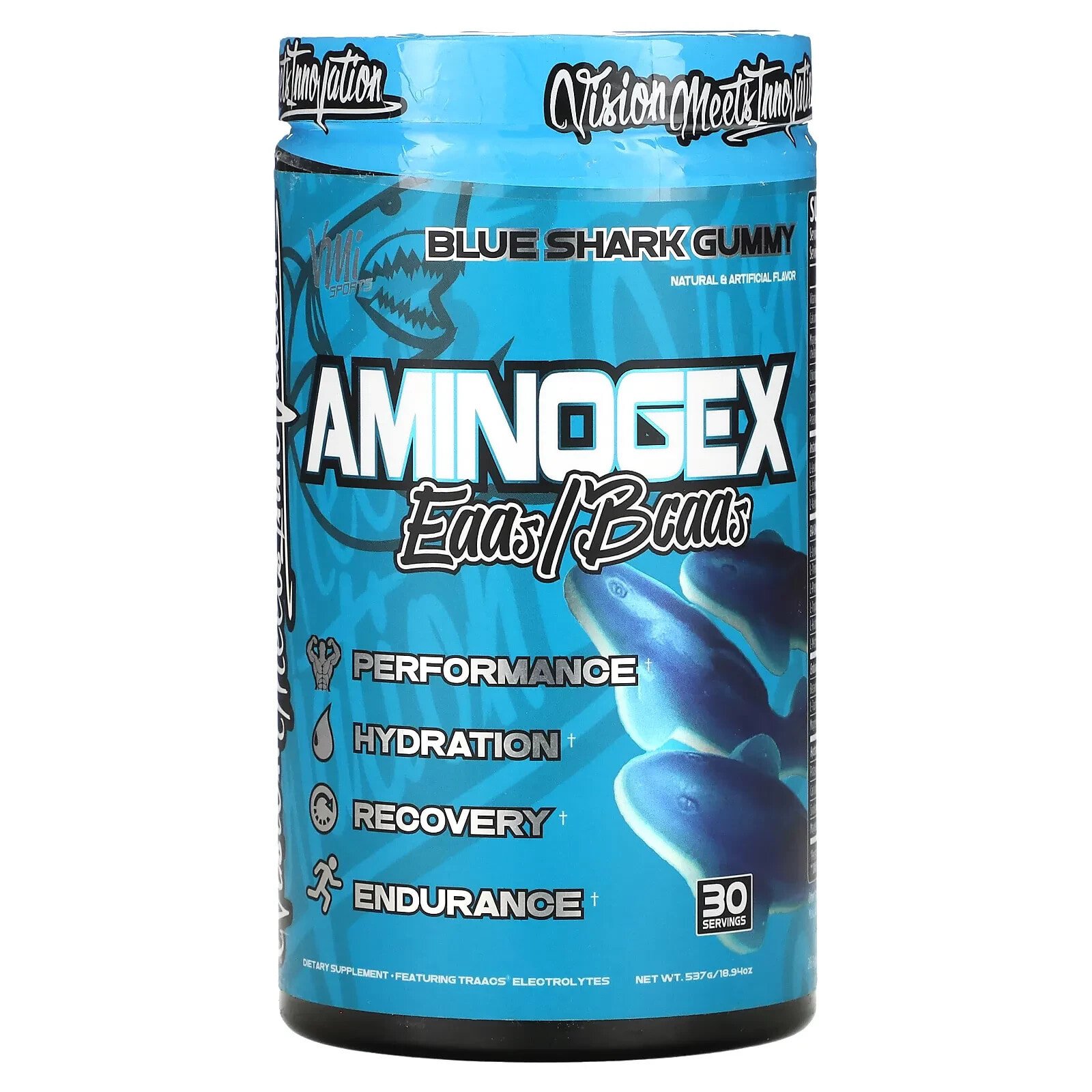 Aminogex, EAAs/BCAAs, Blue Shark Gummy, 18.94 oz (537 g)