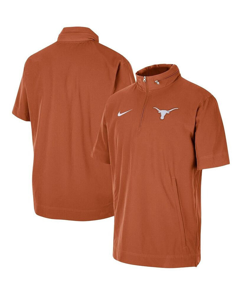 Nike men's Texas Orange Texas Longhorns Coaches Half-Zip Short Sleeve Jacket
