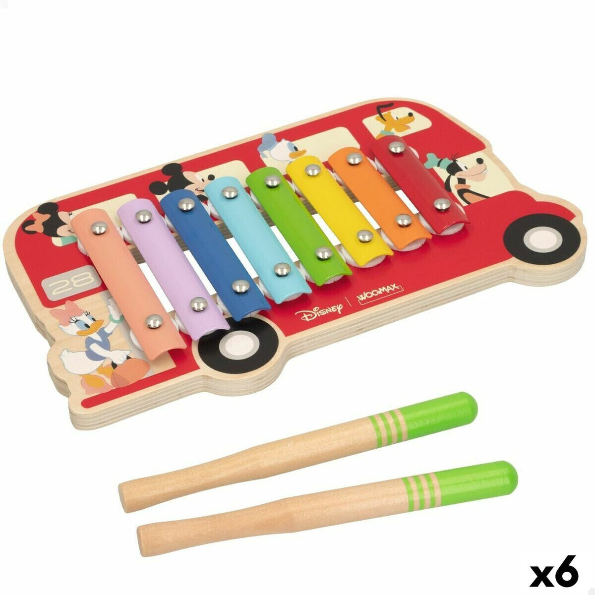 Xylophone Disney Wood Plastic 26 x 2,2 x 15 cm (6 Units)