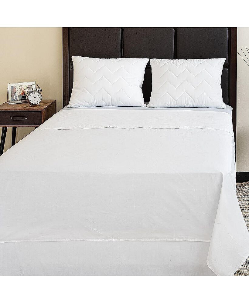 Superity Linen superity 100% Cotton Flat Sheet White Full