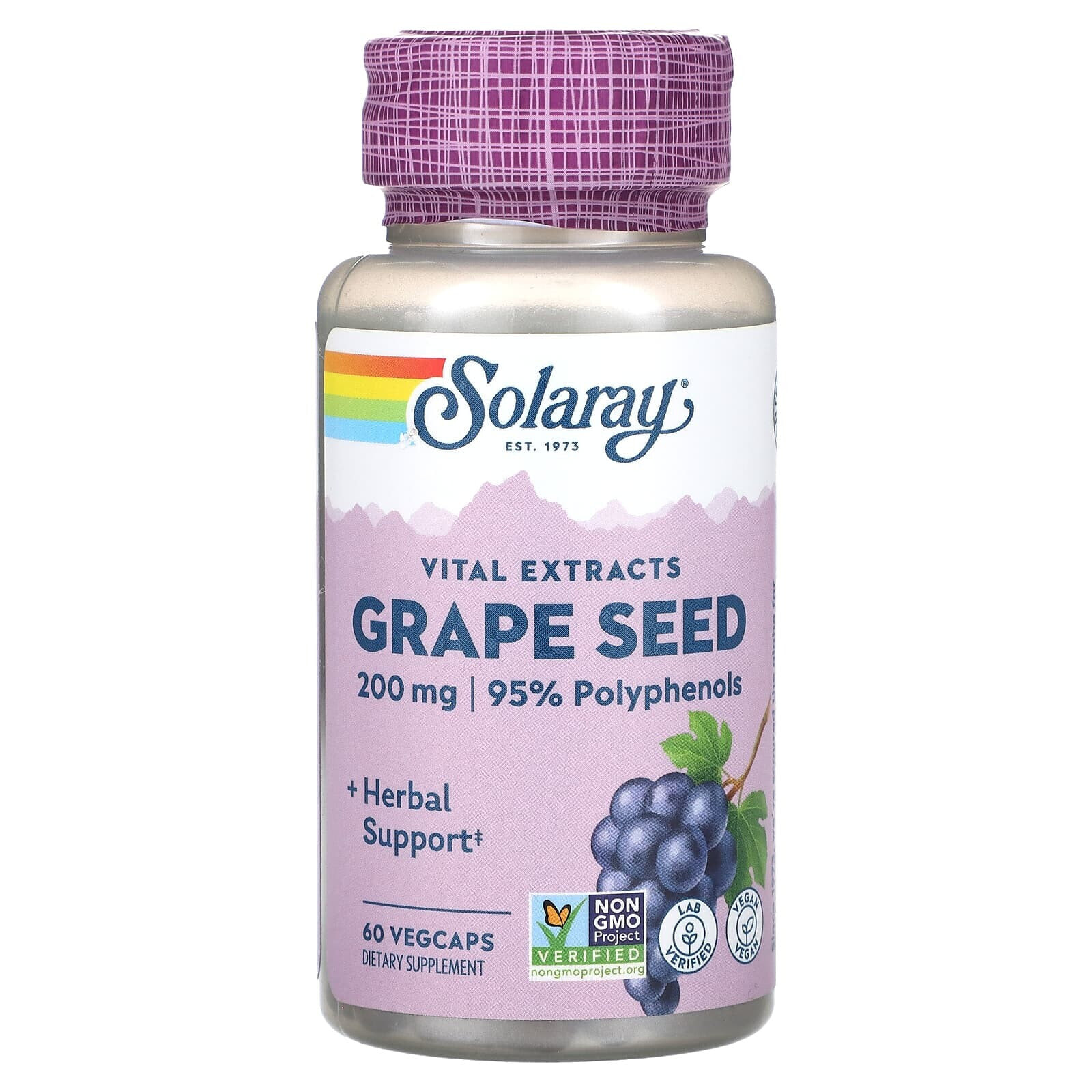 Solaray, Vital Extracts, Grape Seed , 200 mg, 60 VegCaps