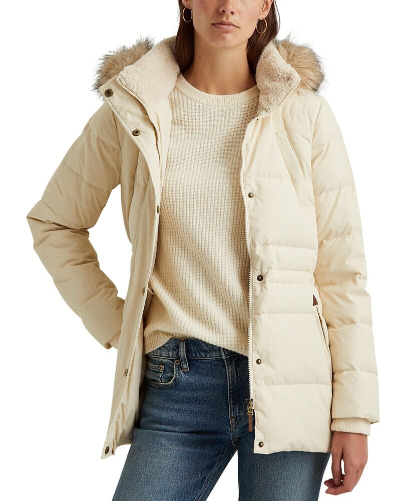 Women's Faux-Fur-Trim Hooded Puffer Coat, Created for Macy's Ralph Lauren  Размер: 2XS купить от 18444 рублей в интернет-магазине ,  женские куртки Ralph Lauren