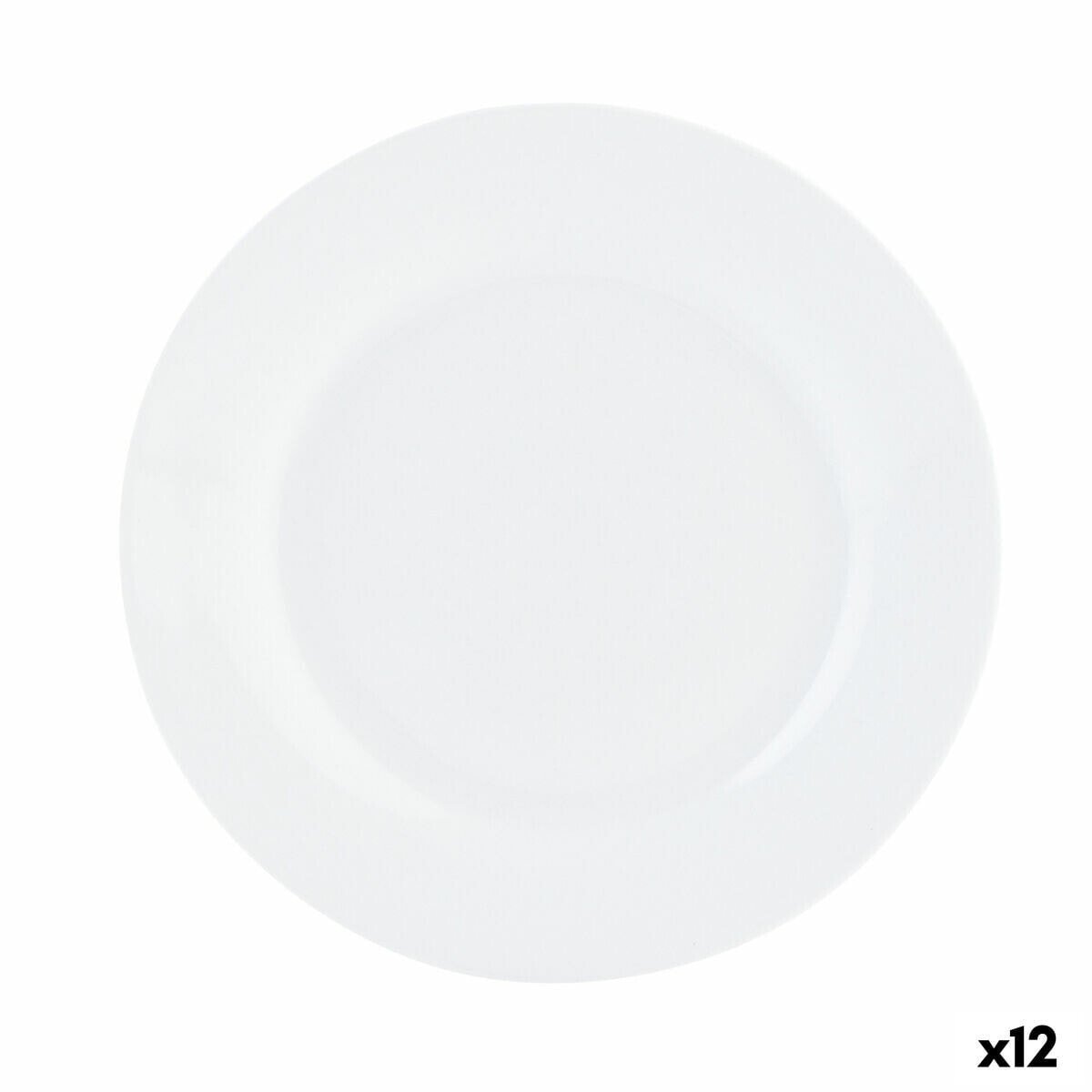 Flat Plate Quid Basic White Ceramic 23 cm (12 Units)