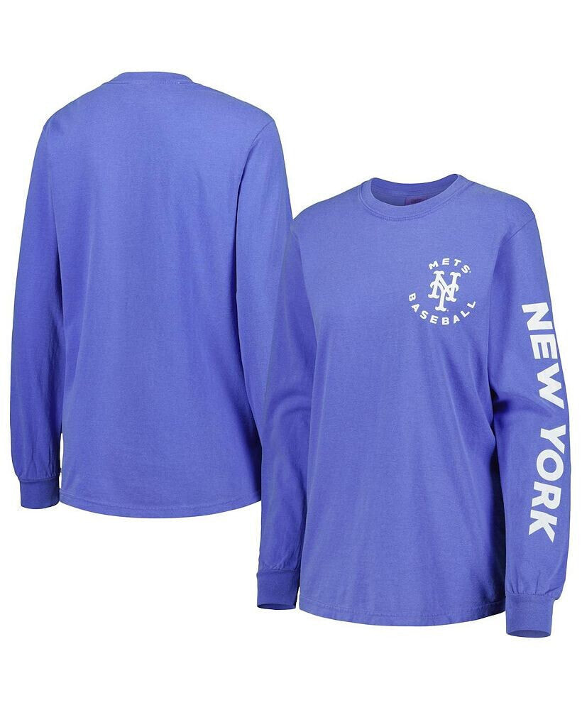 Women's Royal New York Mets Team Pigment Dye Long Sleeve T-shirt