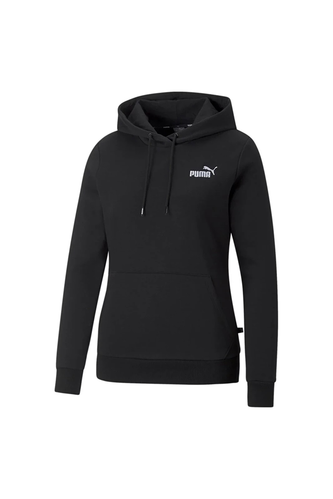 Kadın Spor Sweatshirt - ESS+ Embroidery Hoodie FL Puma Black - 67000401