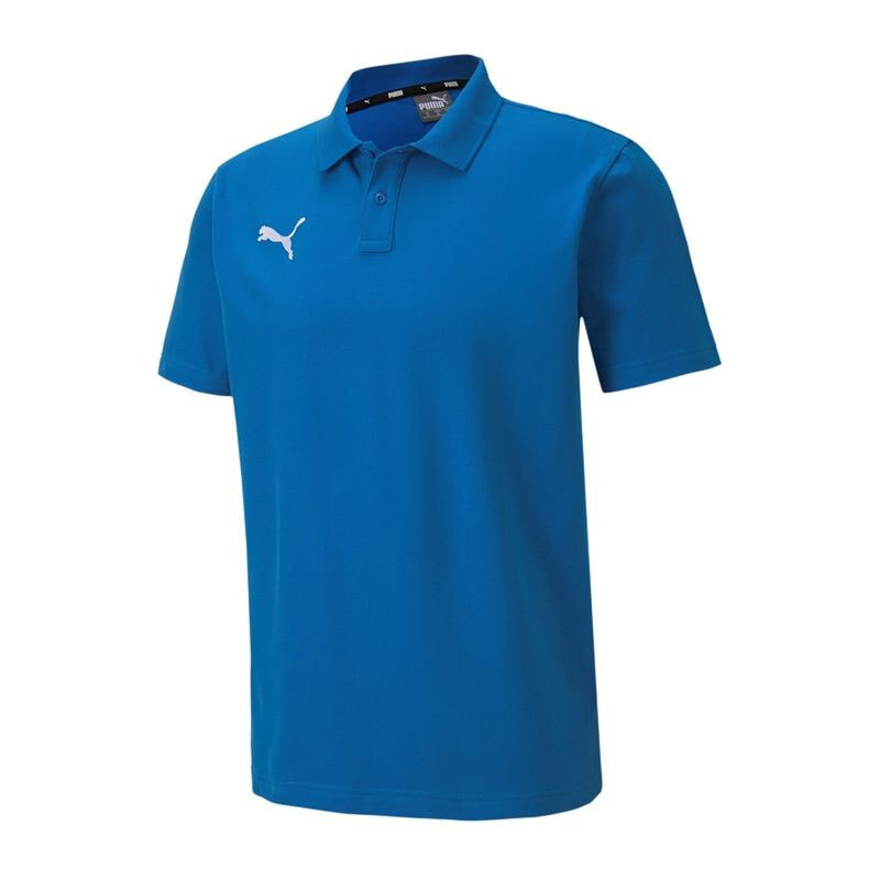Мужская футболка-поло спортивная синяя с логотипом Puma teamGoal 23 T-shirt 656579-02