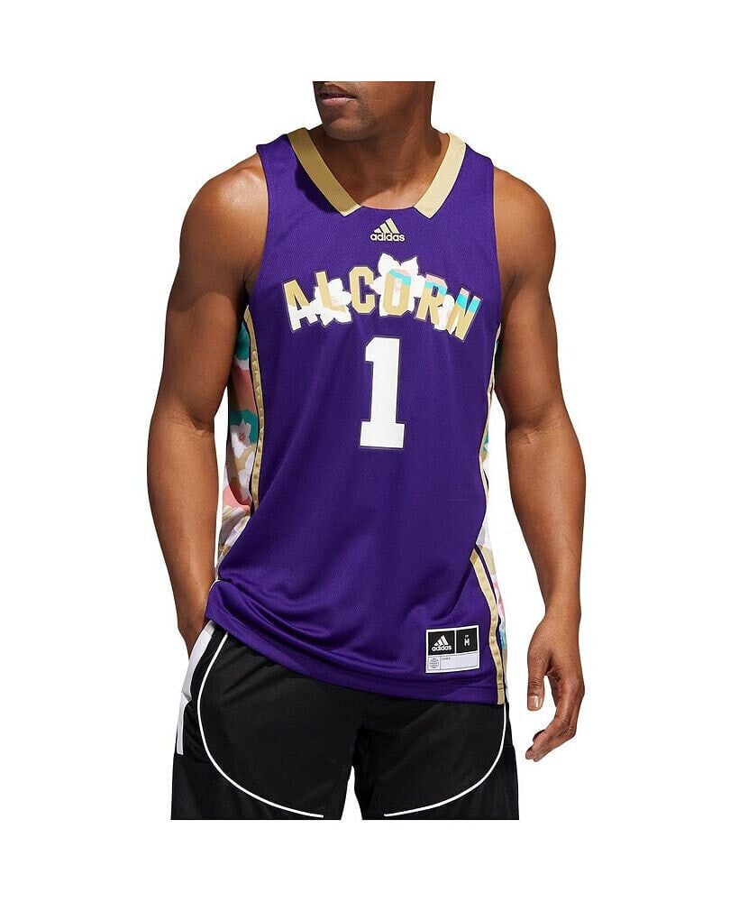 Men's Adidas #1 Purple Alcorn State Braves Honoring Black Excellence Replica Basketball Jersey Size: Medium