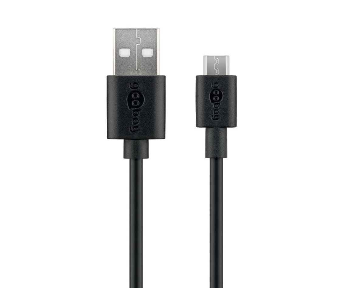 Wentronic 38659 - 0.5 m - USB A - Micro-USB B - USB 3.2 Gen 1 (3.1 Gen 1) - 0.48 Mbit/s - Black