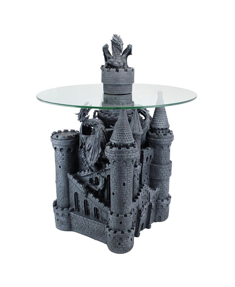 Design Toscano lord Langton's Castle Glass-Topped Sculptural Table