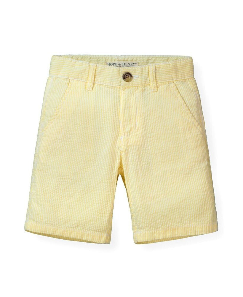 Hope & Henry boys' Organic Cotton Seersucker Short, Toddler