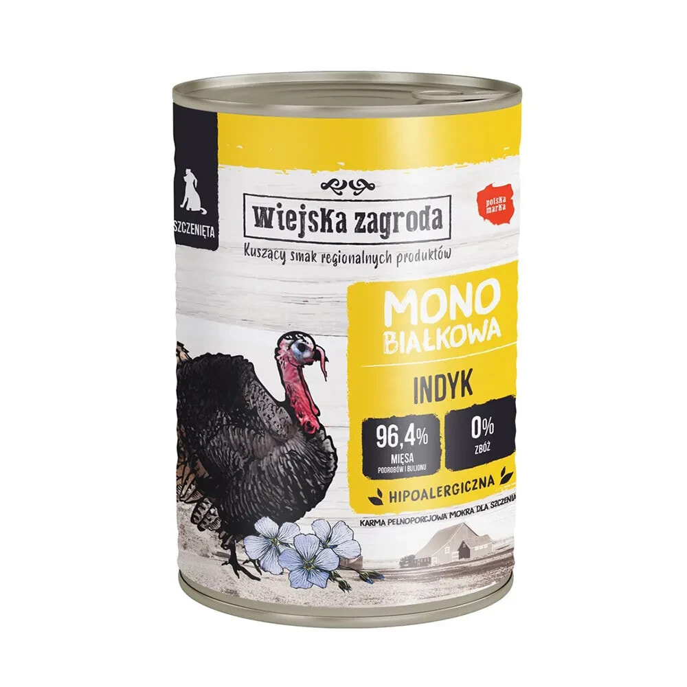 WIEJSKA ZAGRODA Monoprotein turkey wet dog food 400g