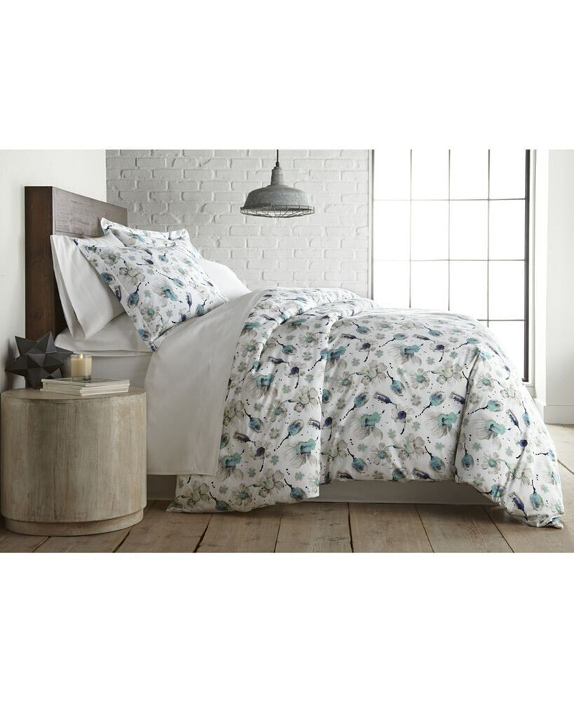 Southshore Fine Linens watercolor Symphony Luxury Cotton Sateen Duvet Cover and Sham Set, Twin