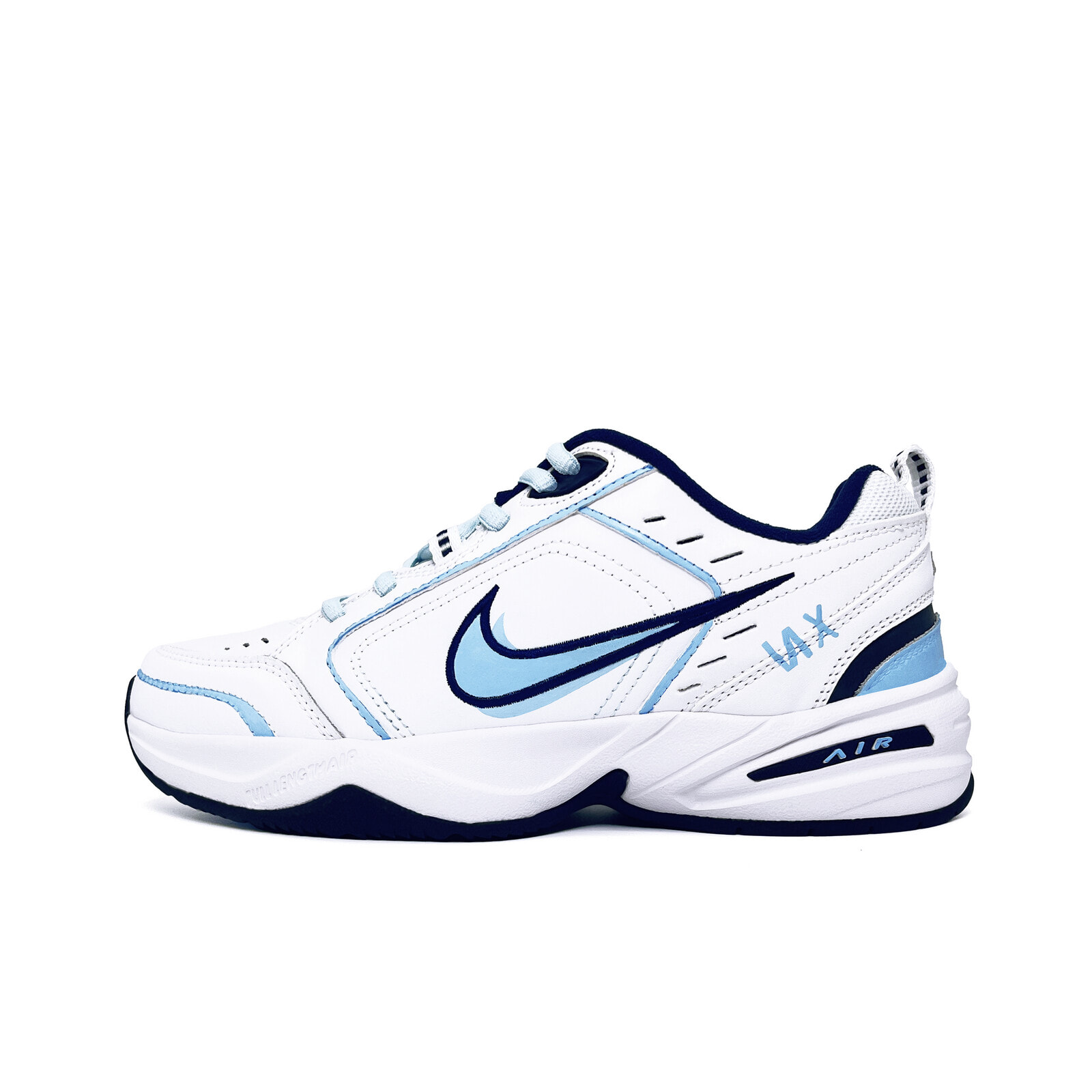 Nike Air Monarch 4 Chunky Sneakers Unisex Low-Top White Blue Black