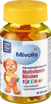 Multivitamin-Bärchen für Kinder Fruchtgummis, 60 St., 120 g