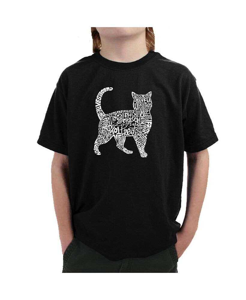 LA Pop Art big Boy's Word Art T-shirt - Cat
