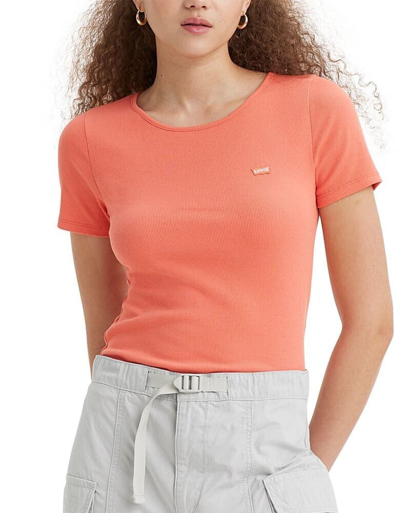 Levi's women's Slim Fit Honey Ribbed Logo T-Shirt