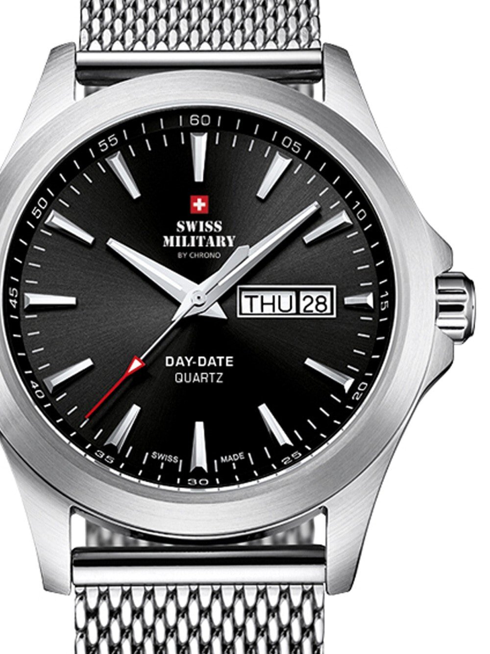 Мужские наручные часы с серебряным браслетом Swiss Military SMP36040.01 Mens 42mm 5 ATM