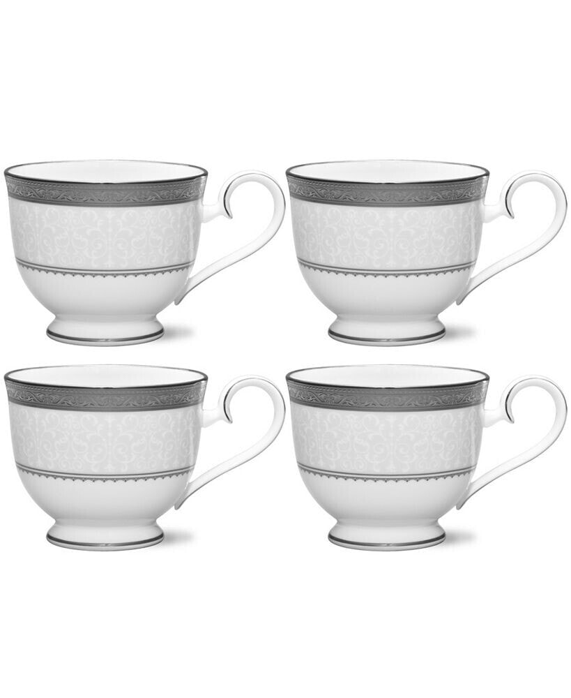 Noritake odessa Platinum Set of 4 Cups, Service For 4