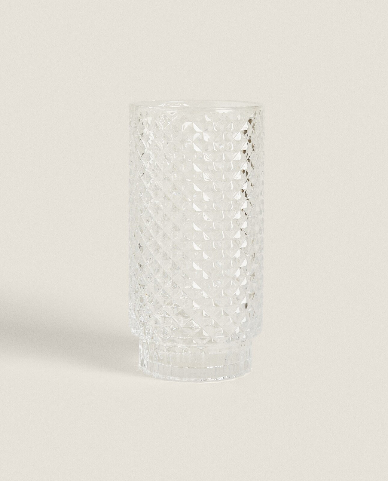 Raised-design glass vase