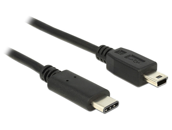Кабельный разъем/переходник Черный  DeLOCK 0.5m, USB2.0-C/USB2.0 Mini-B USB 0,5 m 2.0 Mini-USB B USB C 83335