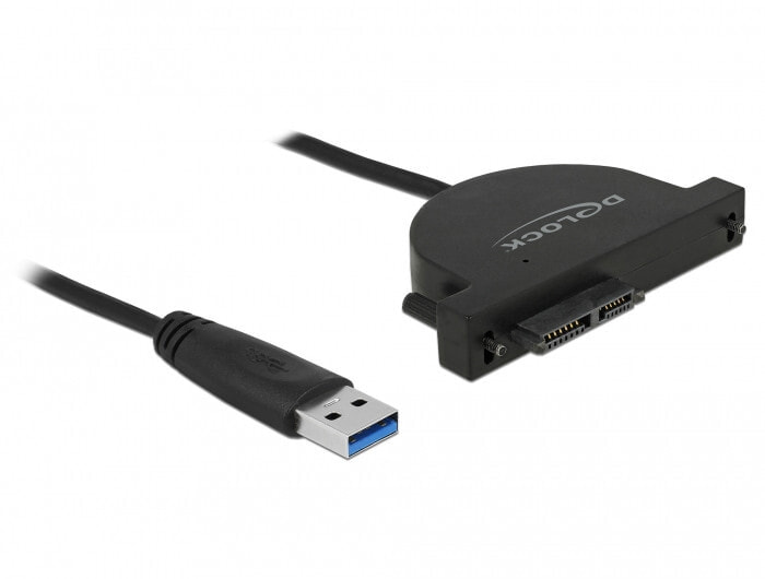 DeLOCK 64048 кабельный разъем/переходник USB 3.0 Type-A Slim SATA Черный