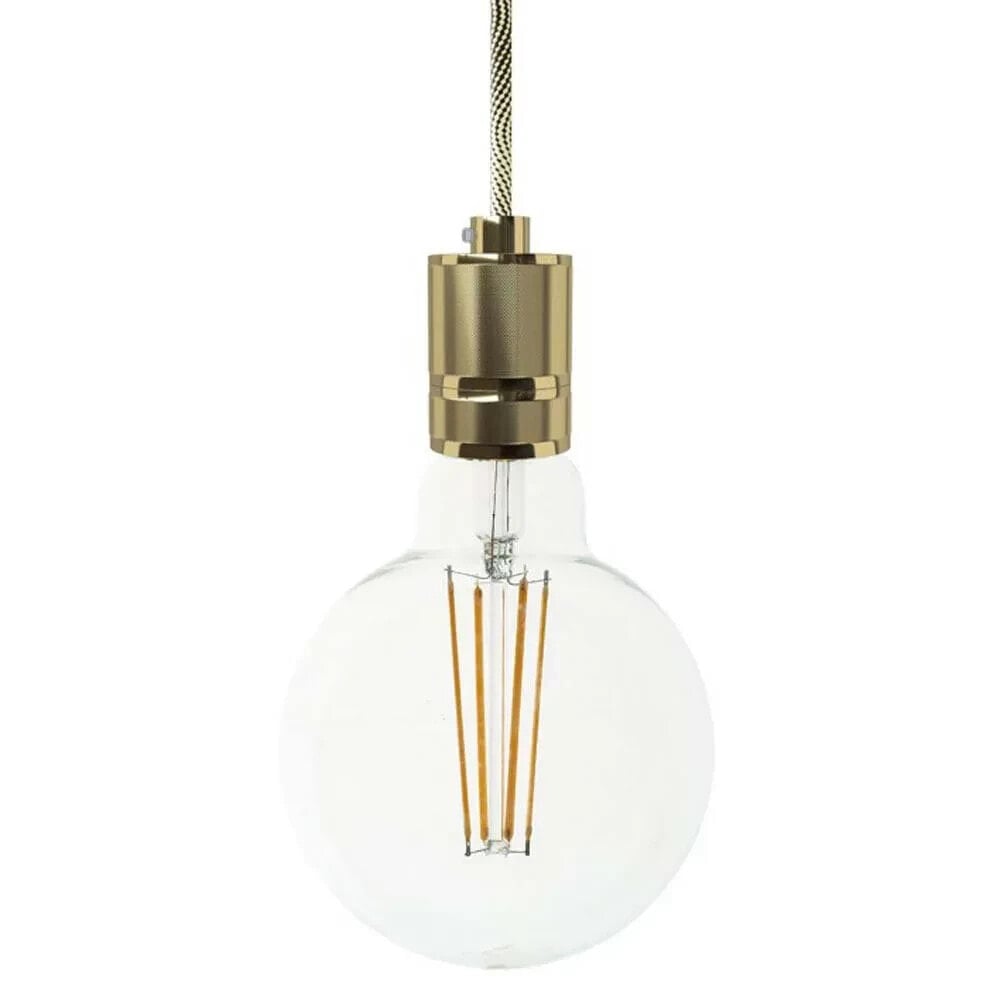 CREATIVE CABLES Textile Knurled Aluminum Hanging Lamp With Light Bulb 1.2 m