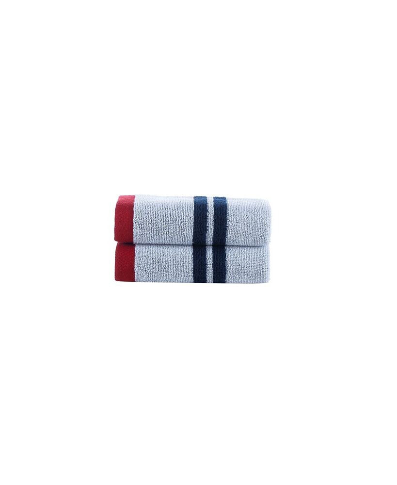 Brooks Brothers nautical Blanket Stripe 2 Piece Turkish Cotton Wash Towel Set