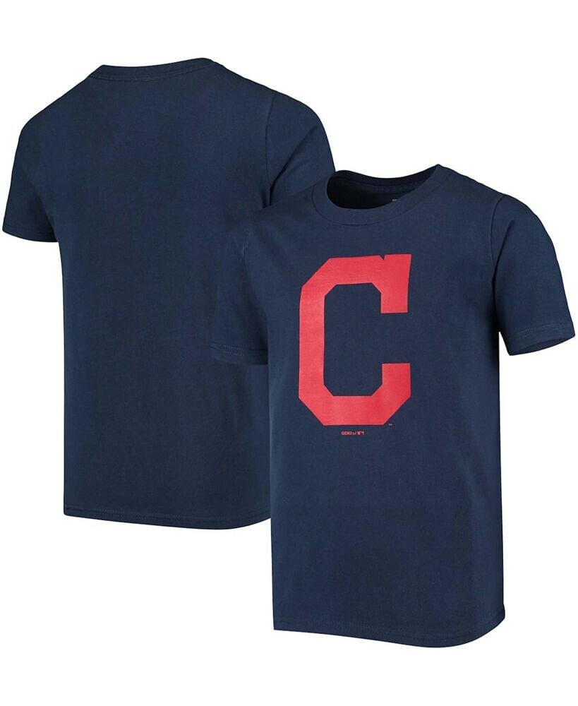 Youth Boys Navy Cleveland Indians Primary Logo Team T-shirt