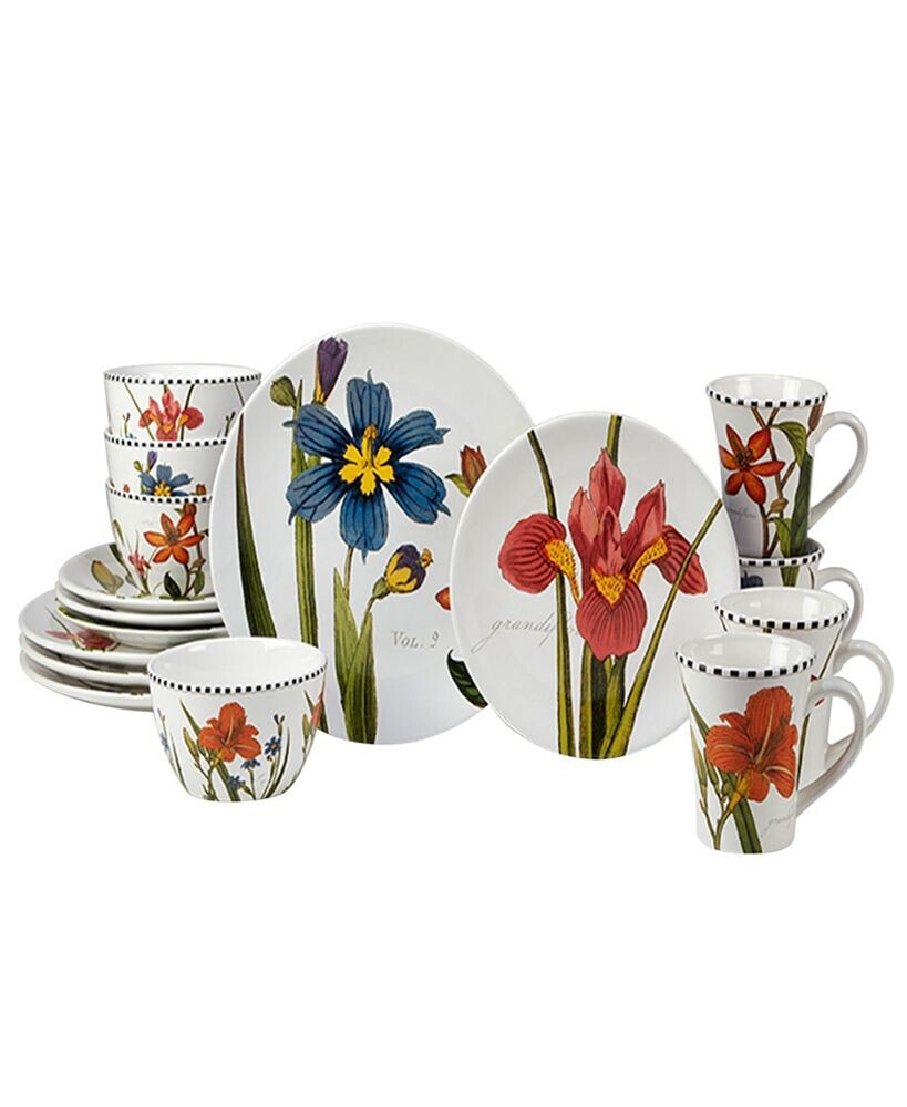 Certified International botanical Flora 16 Piece Dinnerware Set