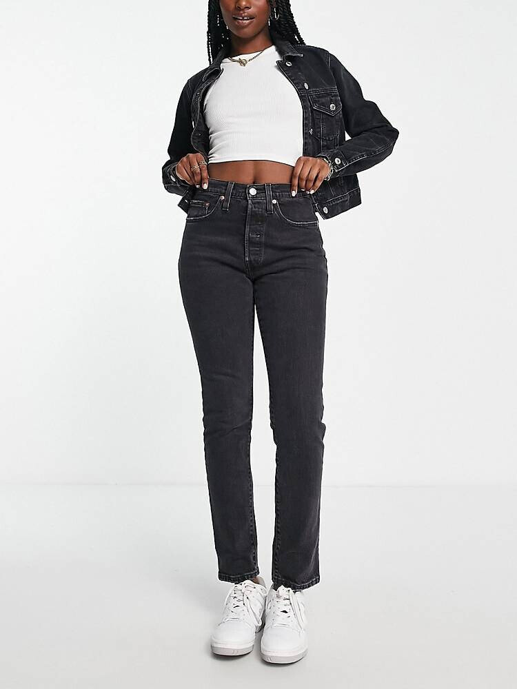 Levi's – 501 – Skinny-Jeans in verwaschenem Schwarz